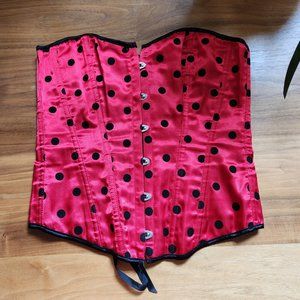 Shirley of Hollywood Red and Black Polka Dot Corset